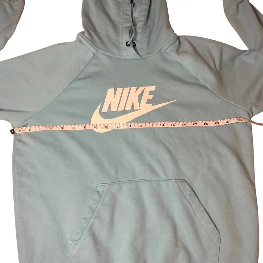 Nike Light Blue‎ Pullover Hoodie Unisex Medium Classic Swoosh Logo Cozycore
